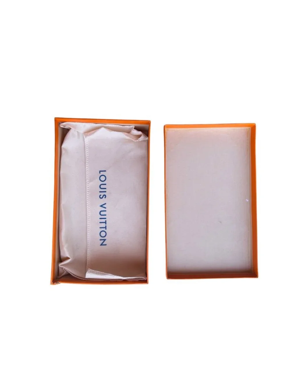 Louis Vuitton Orange Box & Beige Dust Cover Blue Logo 10 1/8